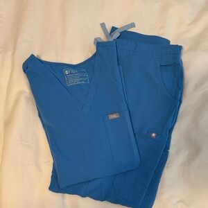 Figs Capri Blue Scrub Set